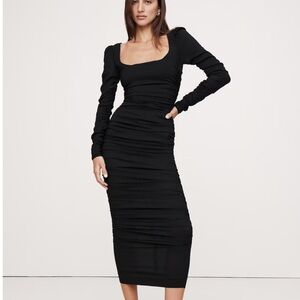 ✨ Couture inspired Banana Republic Long Sleeve Ruched Midi Dress | Size 8 | NWT